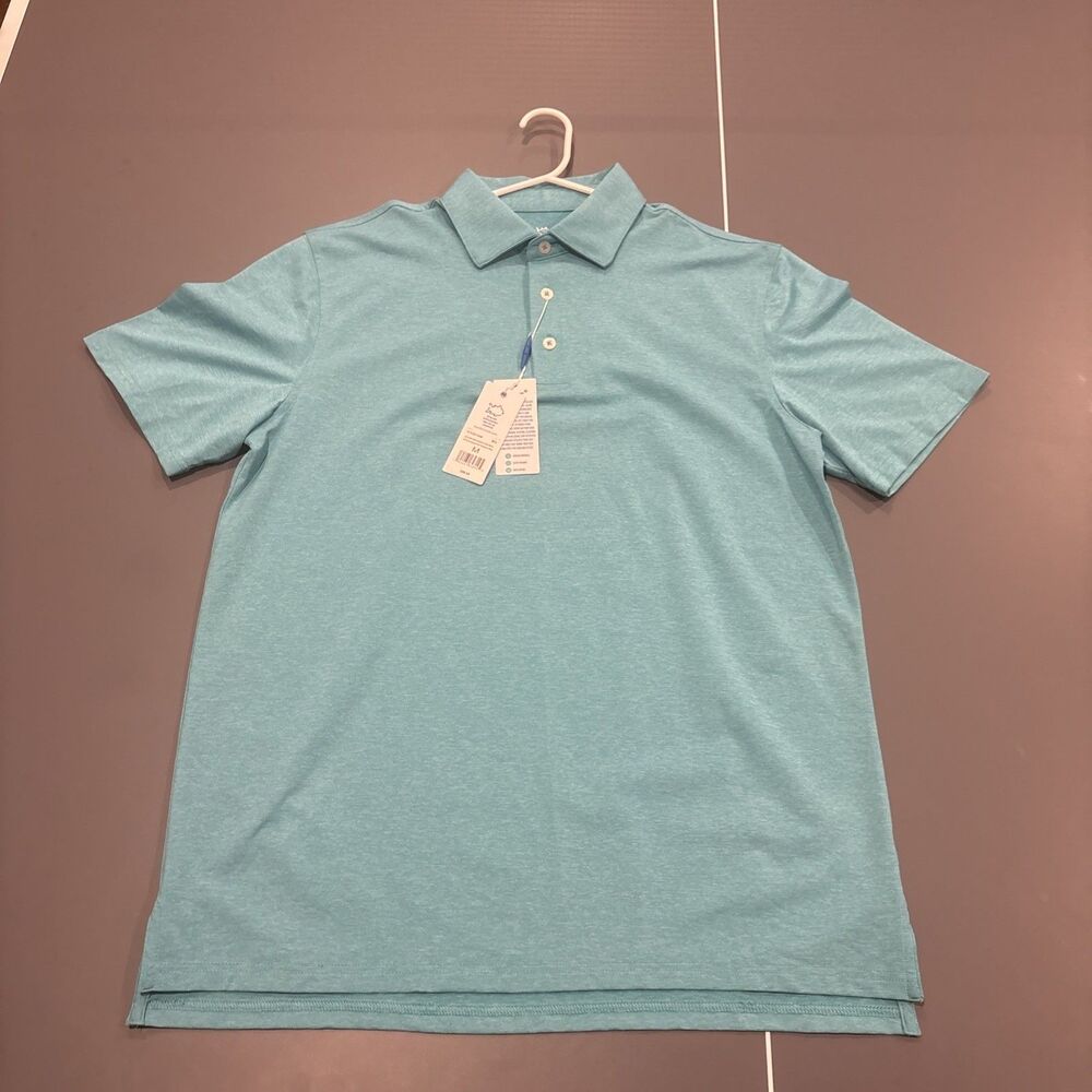 Southern Tide Men’s Performance Polo Shirt Aqua Blue Size M NWT ⚡ Fast Shipping